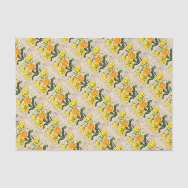 Papel De Seda Música de tulipas amarelas (Frente )