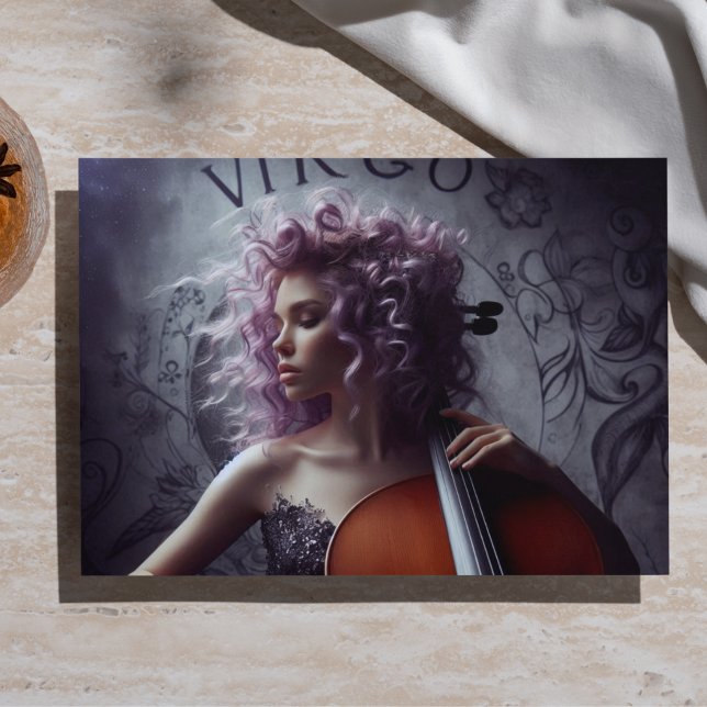 Papel De Seda Música do Zodíaco de Virgem Violoncelo Decoupage  (Criador carregado)
