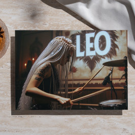 Papel De Seda Música do Zodíaco Leão Bateria Decoupage