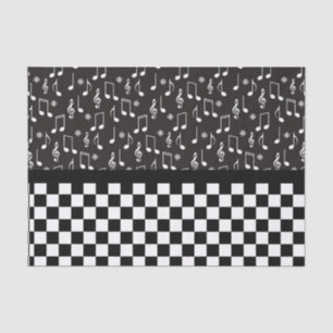 Papel De Seda Música e Quadro de Seleção Preto e Branco