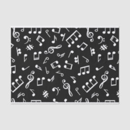 Papel De Seda Música preta e branca Músico padrão