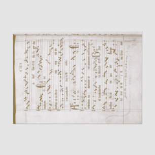 Papel De Seda Música renascentista com nota manuscrita na parte 