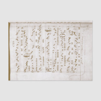 Papel De Seda Música renascentista com nota manuscrita na parte