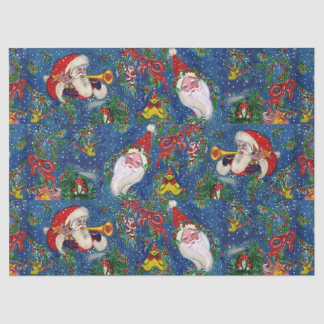 PAPEL DE SEDA MUSICAL CHRISTMAS NOITE, SANTA CLAUS, BRINQUEDOS,  (Frente )