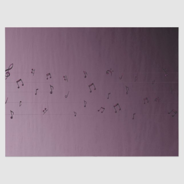 Papel De Seda Musical Notes Ombre Mauve (Frente )