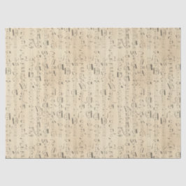 Papel De Seda Musical Notes Sheet Music on Tan Decoupage