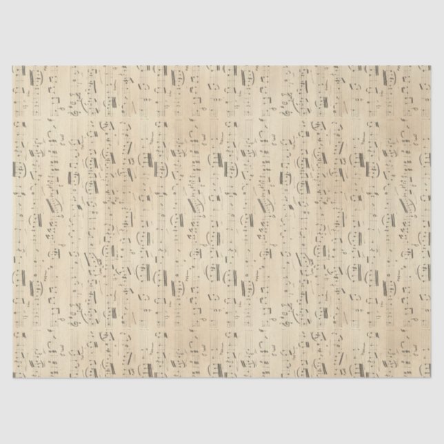 Papel De Seda Musical Notes Sheet Music on Tan Decoupage (Frente )