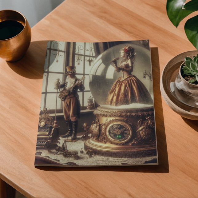 Papel De Seda Músicos Steampunk Vitorianos em Globo de Neve (Criador carregado)