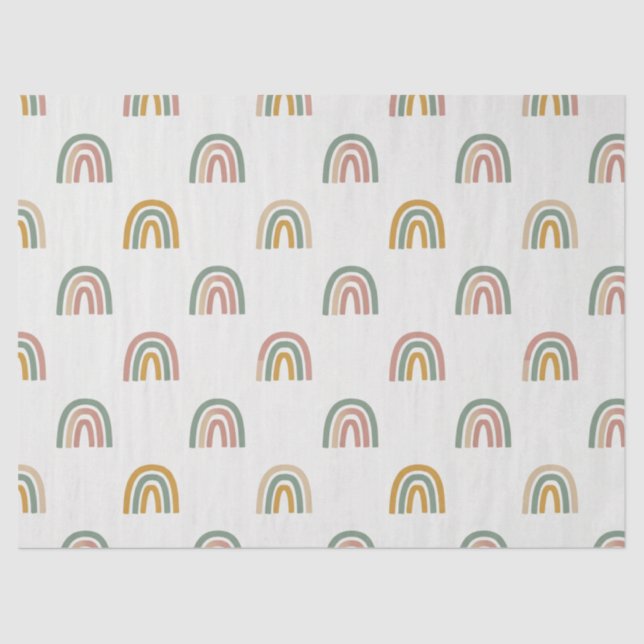 Papel De Seda Muted boho rainbow scandi pattern  (Frente )
