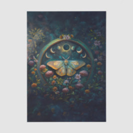 Papel De Seda Mysterious Twilight Portal, Moth & Eclipse Vert.