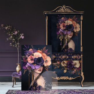 Papel De Seda Mystic Blooms, Retrato Mal-humorado & Floral