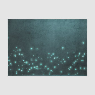 Papel De Seda Mystic Twilight Stars Brilho verde-claro profund