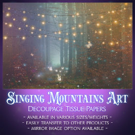 Papel De Seda Mystical Fairy Luzes Borboletas Floresta de Dissoc