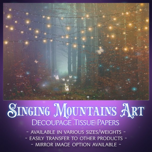 Papel De Seda Mystical Fairy Luzes Borboletas Floresta de Dissoc (Criador carregado)