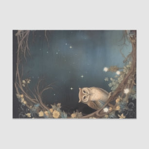 Papel De Seda Mystical Owl Midnight Stars Decoupage