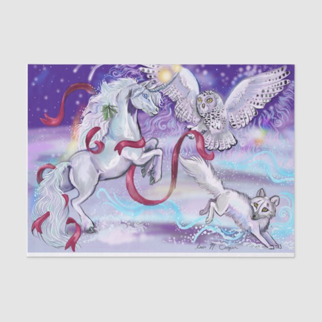 Papel De Seda Mystical Winter Unicorn (Frente )
