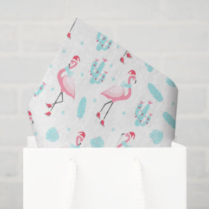 Papel De Seda Na moda Tropical Natal Rosa Flamingo Girly