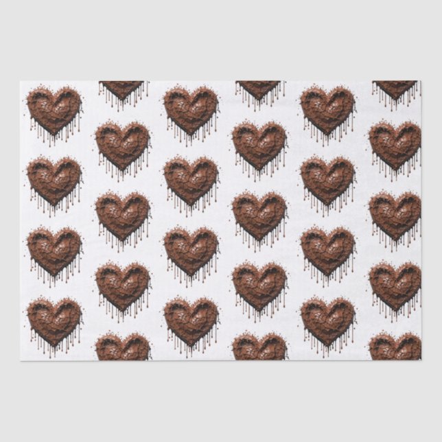 Papel De Seda Namorados Coração Chocolate (Frente )