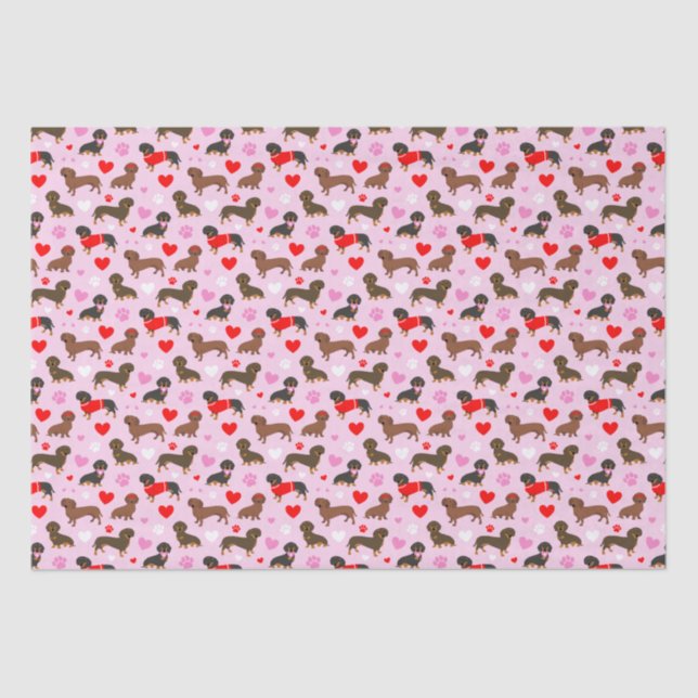 Papel De Seda Namorados Dachshund (Frente )