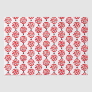 Papel De Seda Namorados de Árvore do Coração Vermelho