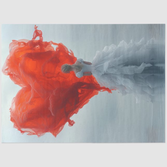 Papel De Seda Namorados de desligamento - Mulher bonita do coraç (Frente )