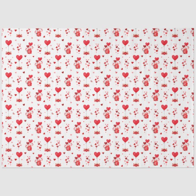 Papel De Seda Namorados e balões em branco (Frente )