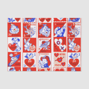 Papel De Seda Namorados Retro Love Hugs Padrão de Corte