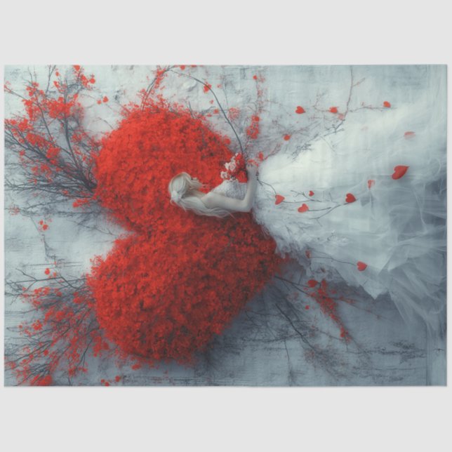 Papel De Seda Namorados Whimsical Heart & Lady (Frente )