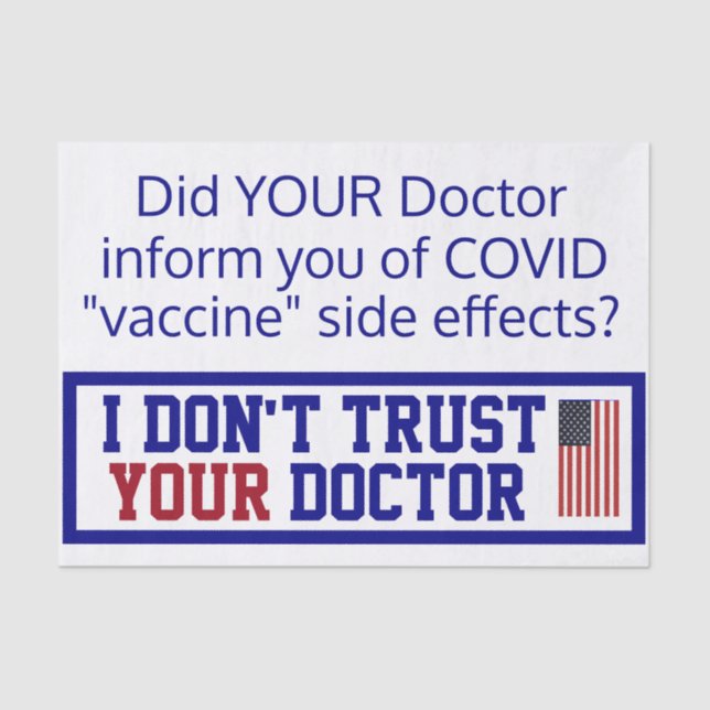 Papel De Seda Não confio no seu médico  (Frente )