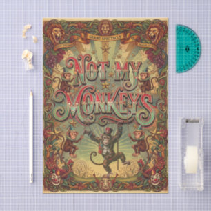 Papel De Seda Não são meus macacos! Extravagância Circense Vinta