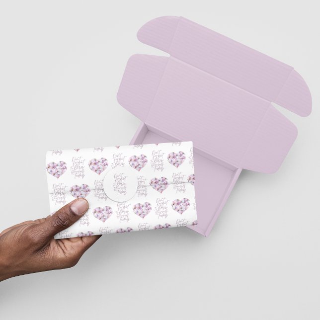 Papel De Seda Não se esqueça de se amar hoje (Encourage self care with this cherry blossom, "Don't forget to love yourself" tissue paper! )