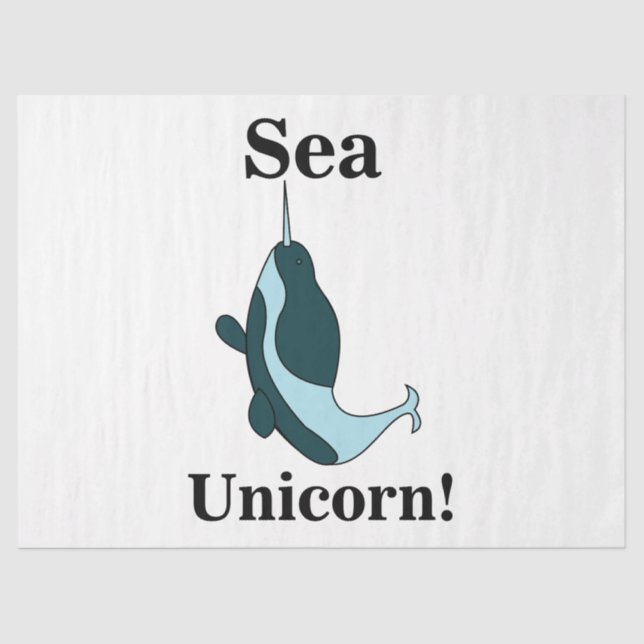Papel De Seda Narwhal Sea Unicorn Funny (Frente )