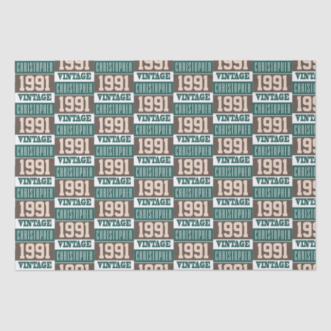 Papel De Seda Nascer em 1992 com nome cristão (Frente )