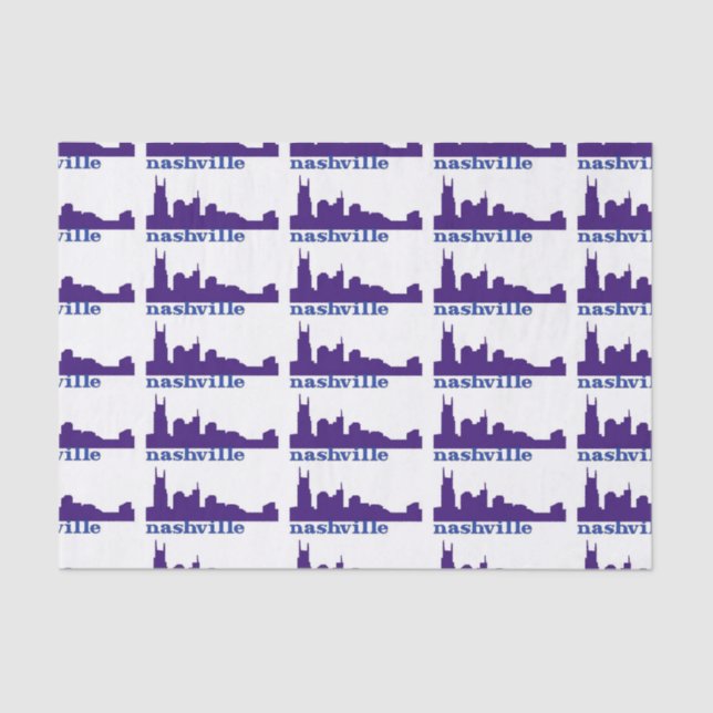Papel De Seda Nashville Skyline Purple (Frente )
