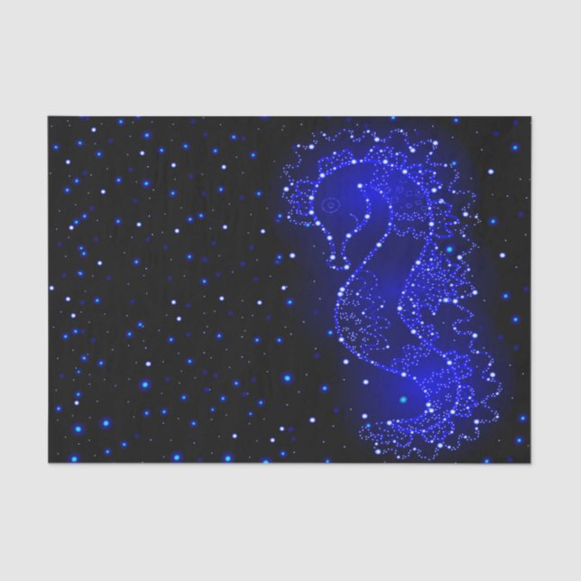 Papel De Seda natações do cavalo de mar nas luzes (Frente )