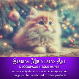 Papel De Seda Natais vintages - Árvore e desacoplamento de Kitte