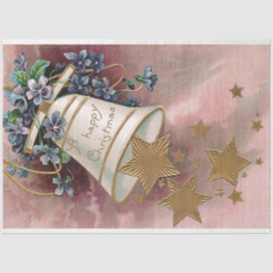 Papel De Seda natais vintages Bell, Estrelas e Esquecer-me-Noç