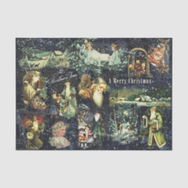 Papel De Seda Natais vintages Blue Snowy Night