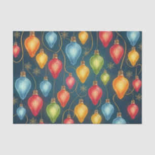 Papel De Seda Natais vintages coloridos, luzes decor
