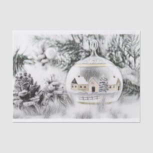 Papel De Seda Natais vintages Decorações Ornamentos Aquarela