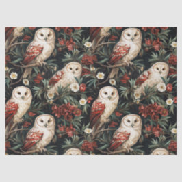 Papel De Seda Natais vintages fantasia Coruja Floral Padrão