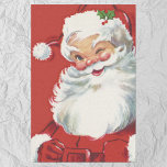 Papel De Seda Natais vintages, Jolly Winking Papai Noel<br><div class="desc">Ilustração Vintage design de Natal com um feliz e alegre Papai Noel vestindo um chapéu e piscando como se ele tivesse um segredo. Ho,  ho,  ho,  Feliz Natal!</div>