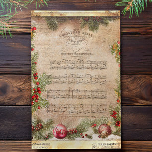 Papel De Seda Natais vintages, música e desacoplamento de pinos