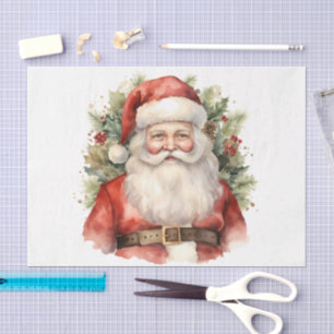 Papel De Seda Natais vintages que Santa Claus sorri