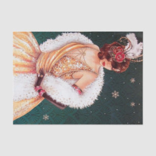 Papel De Seda natais vintages retro arte deco Lady