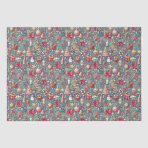 Papel De Seda Natais vintages rosa