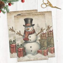Papel De Seda Natais vintages Snowman
