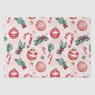 Papel De Seda Natais vintages vermelhos cor-de-rosa festivos