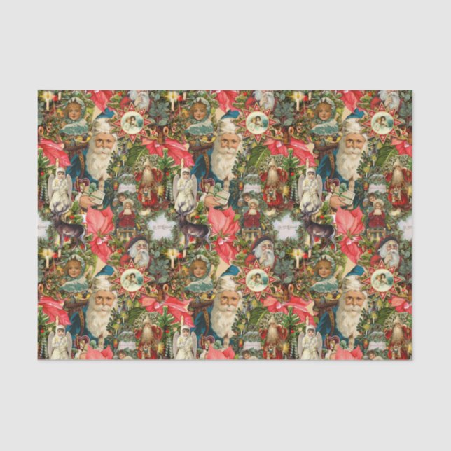 Papel De Seda Natais vintages vitorianos (Frente )