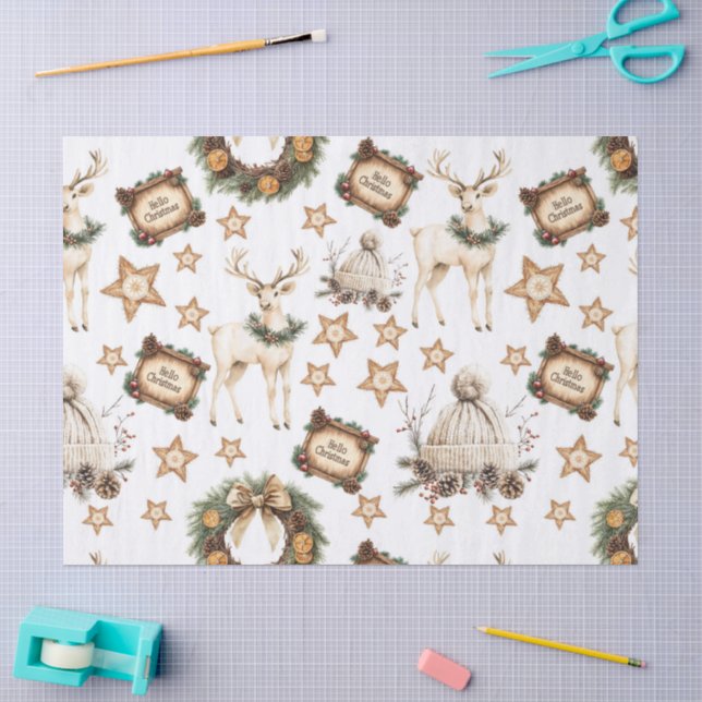 Papel De Seda Natal Aconchegante Vintage (Arte )